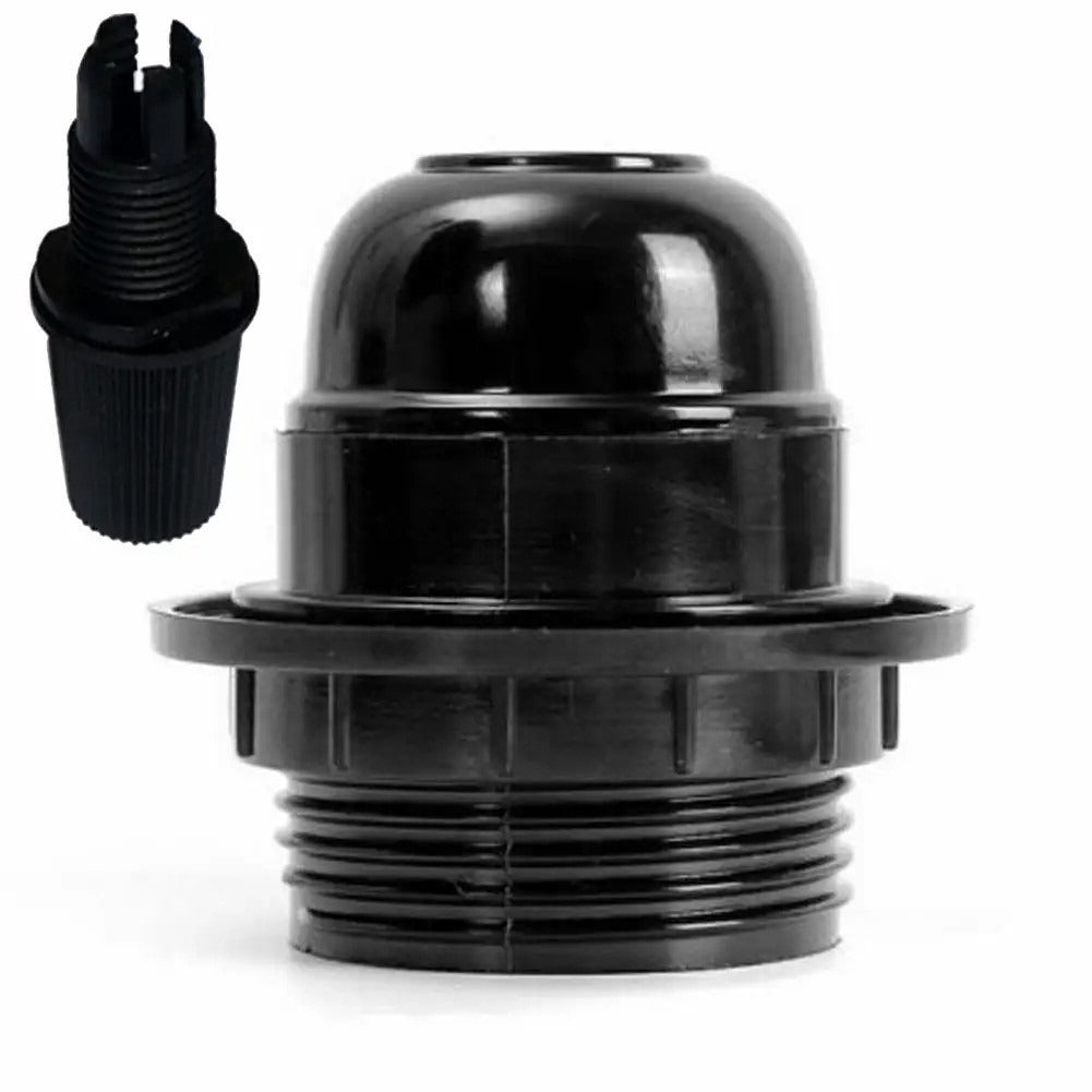 3Pack E27 Light Bulb Pendant Socket Holder,Screw Black Plastic Lamp holder~4392